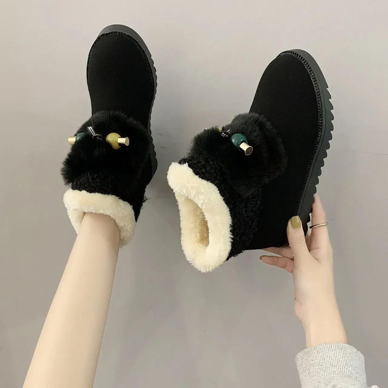 Booties Shoes for Woman Autumn Elegant With Low Heels Women's Ankle Snow Boots Anti Skid Slip Spring 2024 Fashion No Slipery Y2k