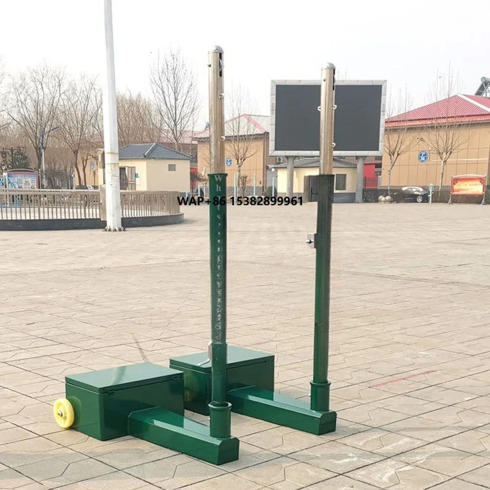 Volleyball Equipment Portable Movable Hand Cranked Aluminum Alloy Steel Indoor Outdoor Volleyball Pole Post Stand