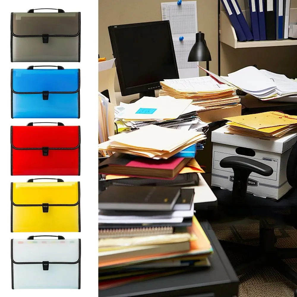 Durable Plastics Paper File Organizer Large Capacity With Handle Briefcase A4 FC Size File Bag Document Organiser