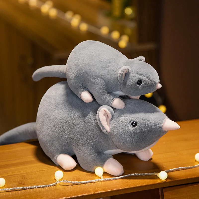 Soft Plush Simulation Mouse Plushie Doll Stuffed Rat Mice Plush Animal Toy Mascot Peluche Mouse Doll