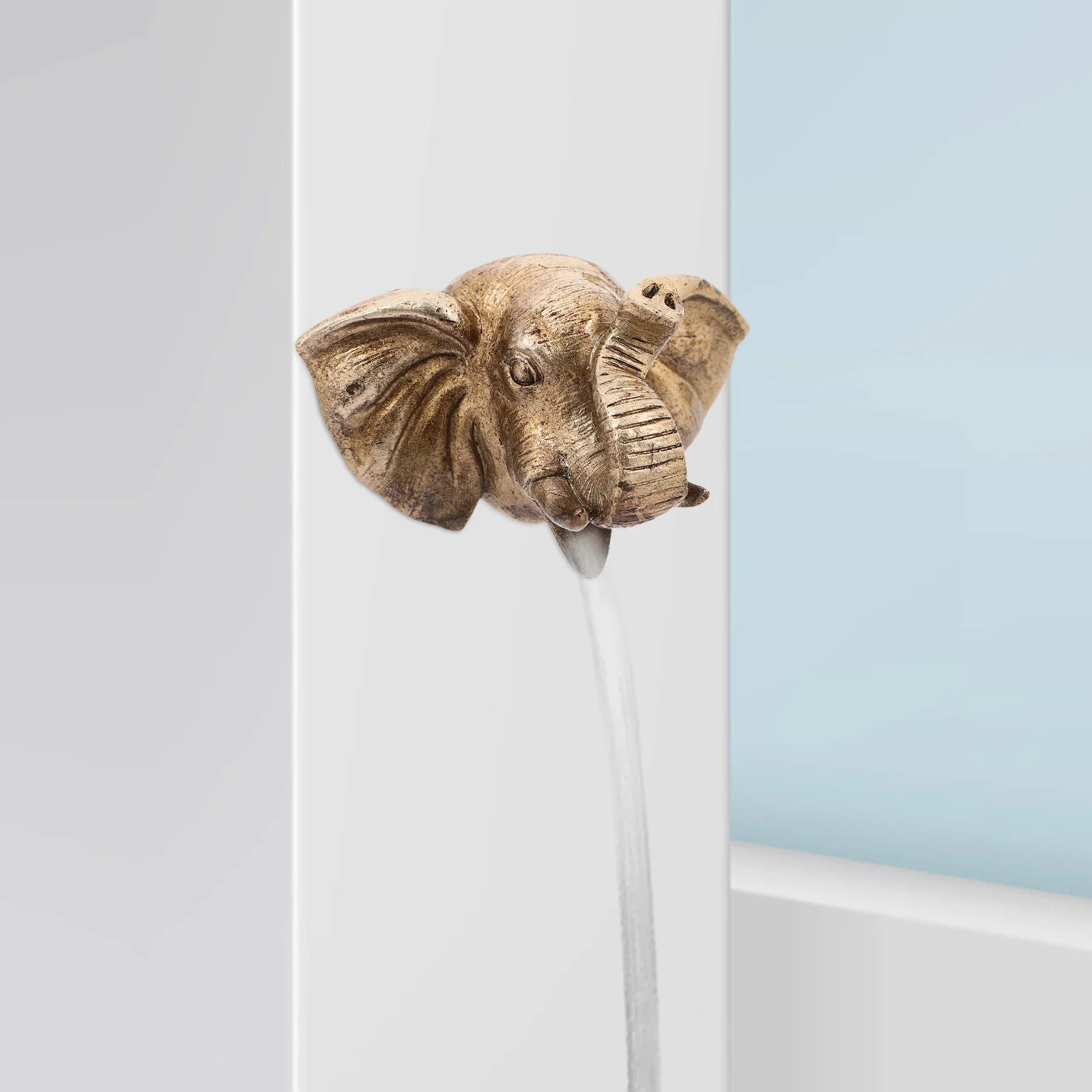 Boquilla de fuente con cabeza de elefante montada en la pared, estatua decorativa de agua para jardín al aire libre, rociador de piscina para estanque, cabeza de Animal, 1 ud.