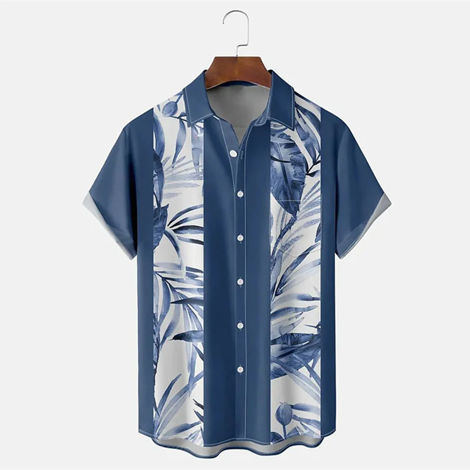 Printed Shirts Mens\' Summer Blouses Beach Style Relaxed Casual Lazy Shirt Button Short Sleeved Cardigan Lapel Thin Tops грубашка