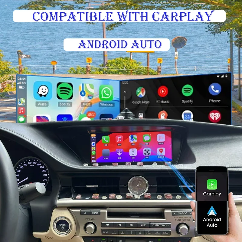 

10.25” Android 13 Car Radio Multimedia Player For Lexus ES200 240 250 350 2013-2017 GPS Navigation Auto CarPlay Video.