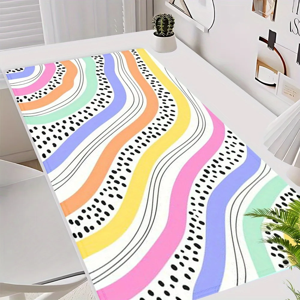 Tapis de souris extra-large à rayures arc-en-ciel, tapis de souris monobloc, tapis de souris pour jeux, alfombrilla ratón ordenador, tapis de souris