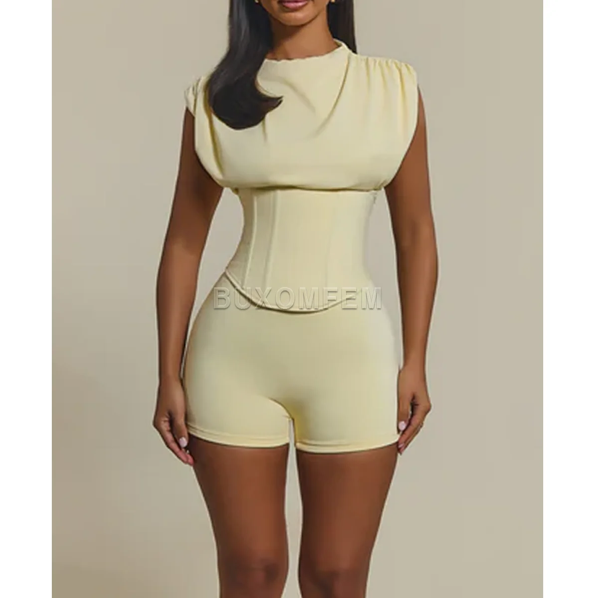 Ladies Seamless Chest Hugging Sleeveless Jumpsuit Women's Elastic Detachable Strap Bodysuits Ladies Stylish Modeling Jumpsuits