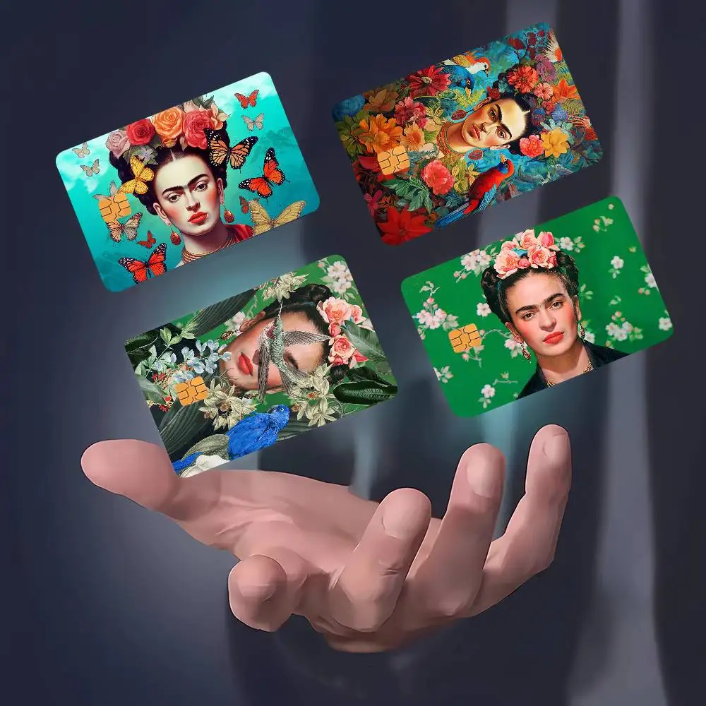 Póster decorativo de artista f-fridas k-kahlos, película impermeable, cubierta de piel, pegatinas para tarjetas de crédito, tarjeta de crédito, tarjeta de autobús bancaria frontal de débito