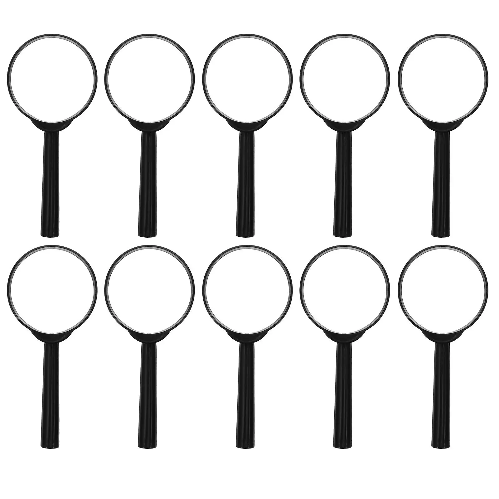 Loupe portable 3X, lentille optique en plastique transparente, loupe à main pour livre, journal, carte, science, 10 pièces