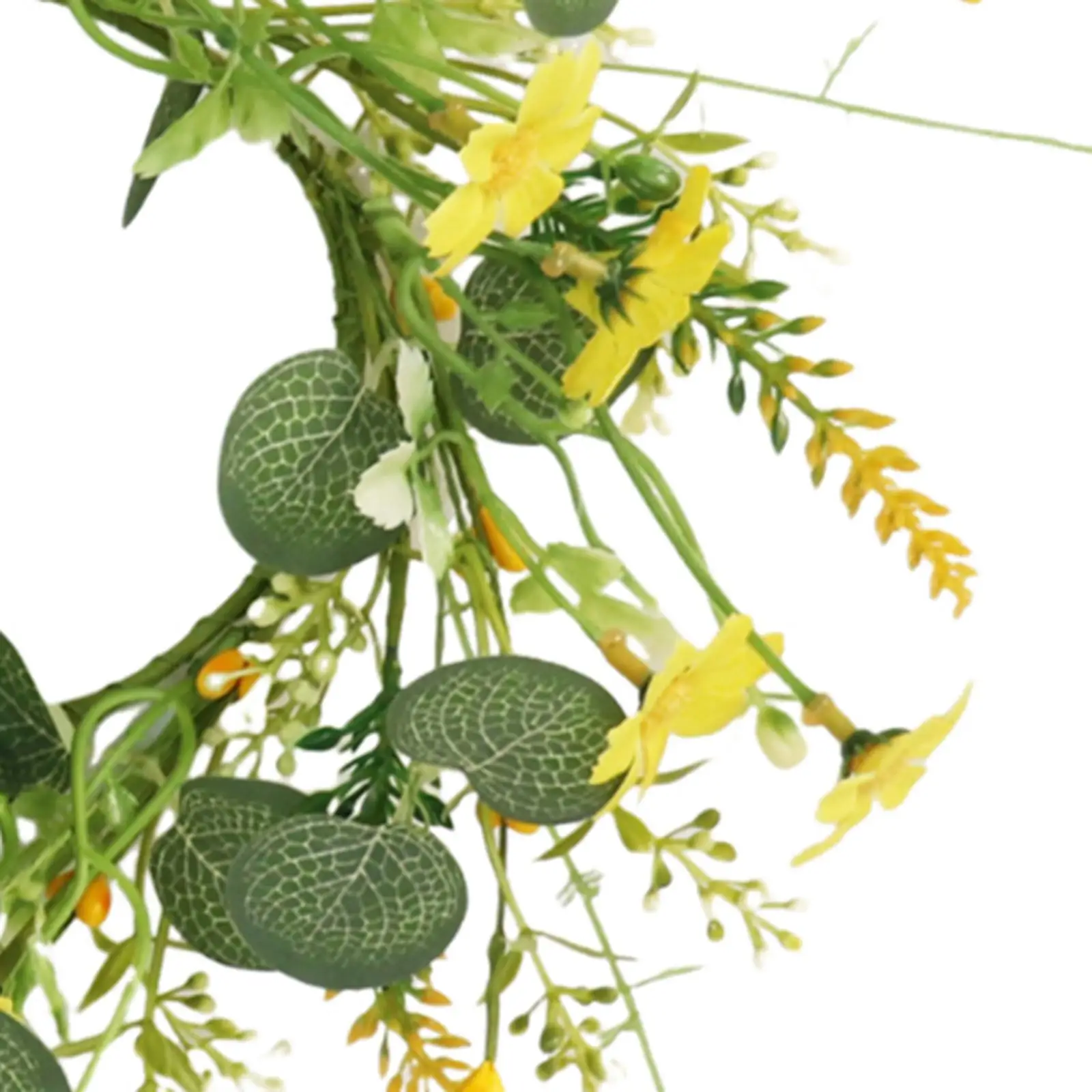 Green Leaf Artificial Flower Candle Wreath Ring Centerpiece for Tea Light Table Decor and Holiday Party Decorations