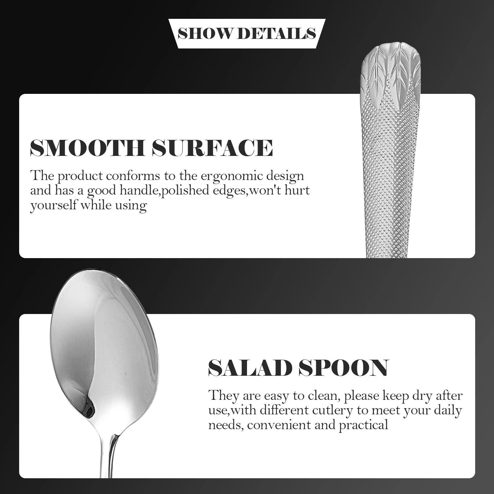 

4Pcs Stainless Steel Spoons Practical Dinner Spoons for Festival Celebration Wedding Food Serving Western Flatware