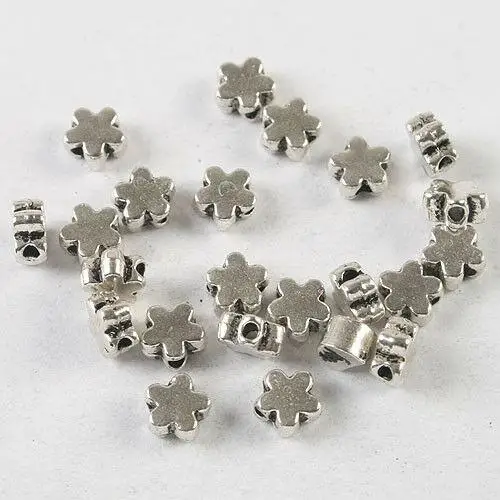 

100pcs 5mm hole:0.5mm dark silver tone star 5mm spacer bead h3724