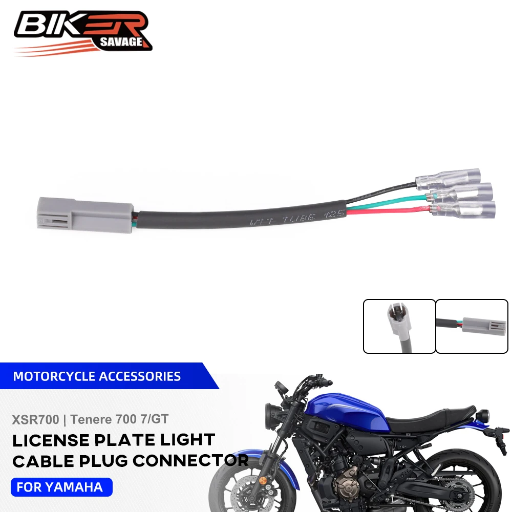 2025 XSR700 License Plate Light Cable Adapter Plug Connector For Yamaha Tracer 7/GT 700 T700 XTZ700 World Raid Extreme Explore