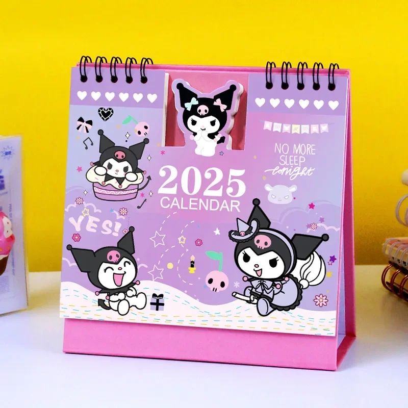 Sanrio Hello Kitty 2025 Calendar Desk Calendar Ornament Cartoon Kawaii Planner Agenda Daily Monthly Stationery Office Supplies