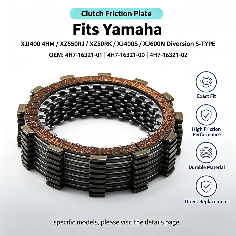 Motorcycle Clutch Friction Piece Discs For Yamaha XJR400 4HM XJ400 S L XJ600 N S Diversion XZ550 RJ RK XJ650 G S J K H LH  XJ750