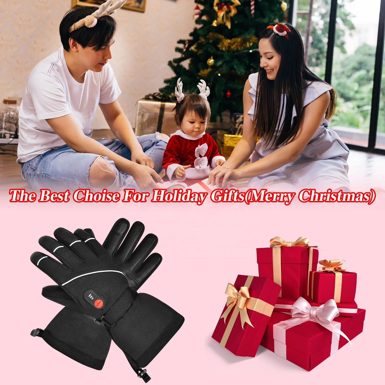 Ultimate Warmth Premium Durable Heated Gloves Rechargeable Electric Gloves Skiing Snowboarding Cold Winter Heated Ski Gloves