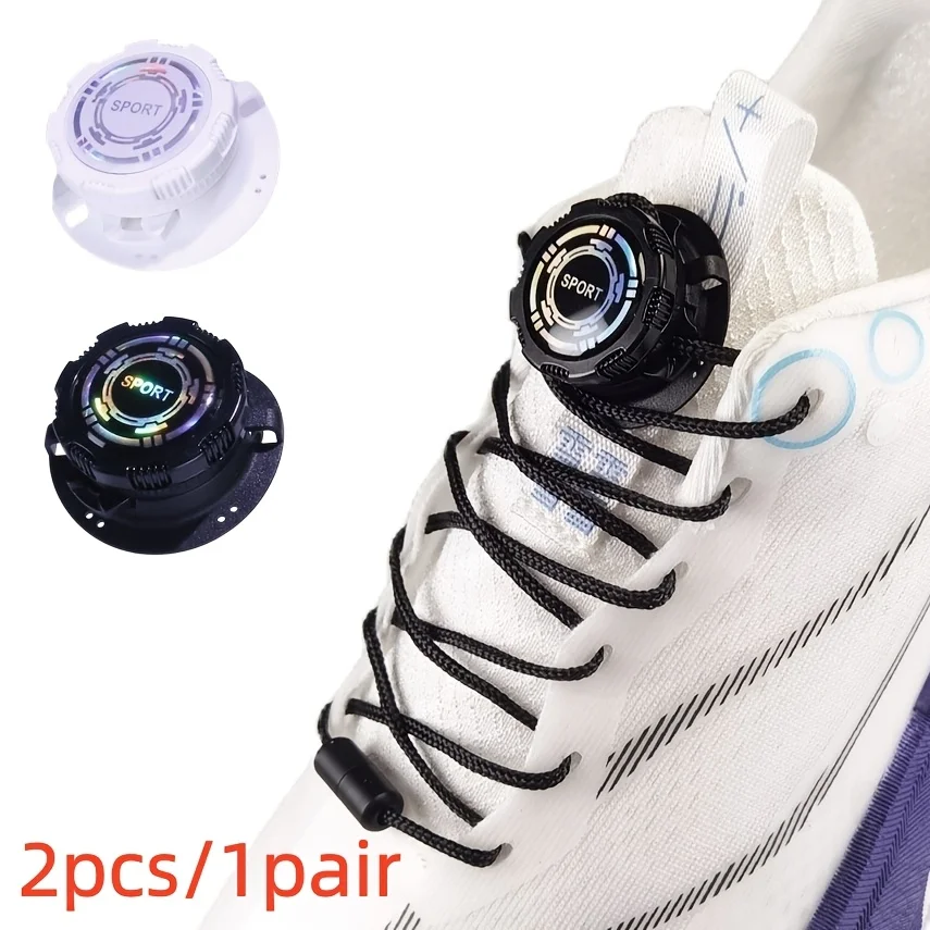 2pcs/1pair No-Tie Shoe Locks, Quick-Adjust Rotating Buckles for Running/Hiking Shoes