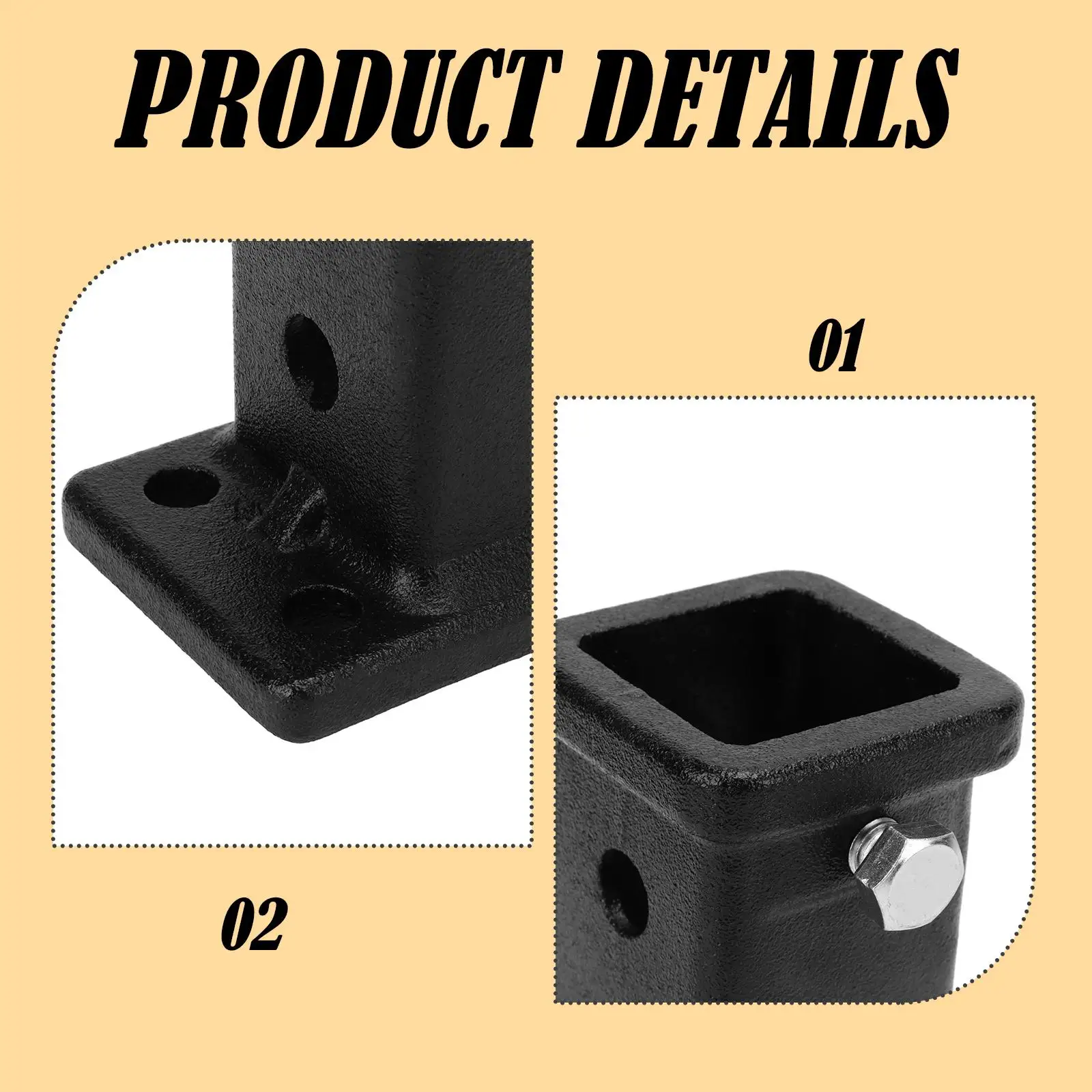 

Trailer Hitch Receiver Adapter Metal 2 Inch Opening Bolt on Plate for Trucks Suvs Light Duty