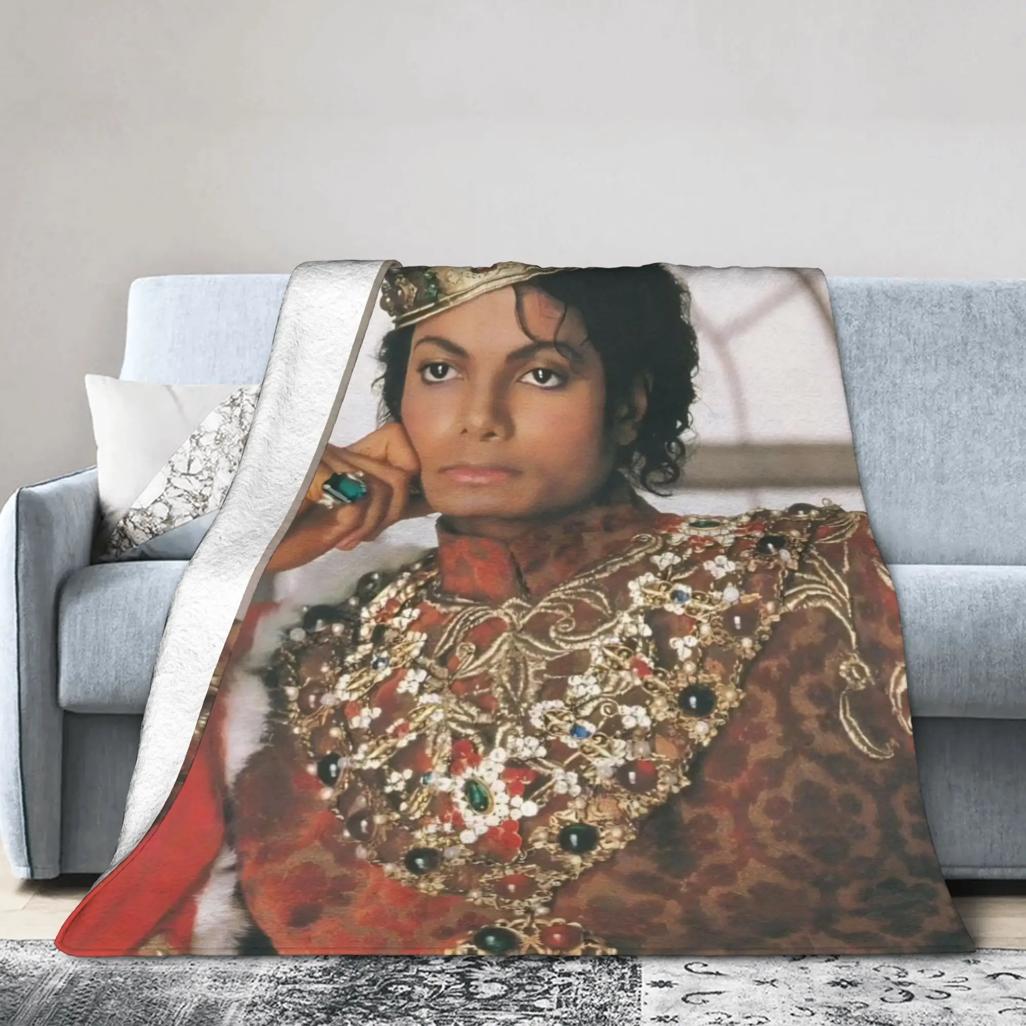 MJ Michaels Jacksons Blanket Pop King Wool Vintage Soft Throw Blanket for Bed Sofa Summer