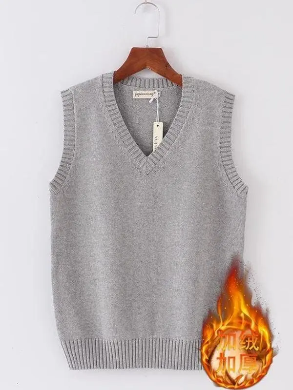 

Мужской вязаный жилет Thiened Fce из хлопка, теплый и уютный, для осени и зимы, модный и стильный
