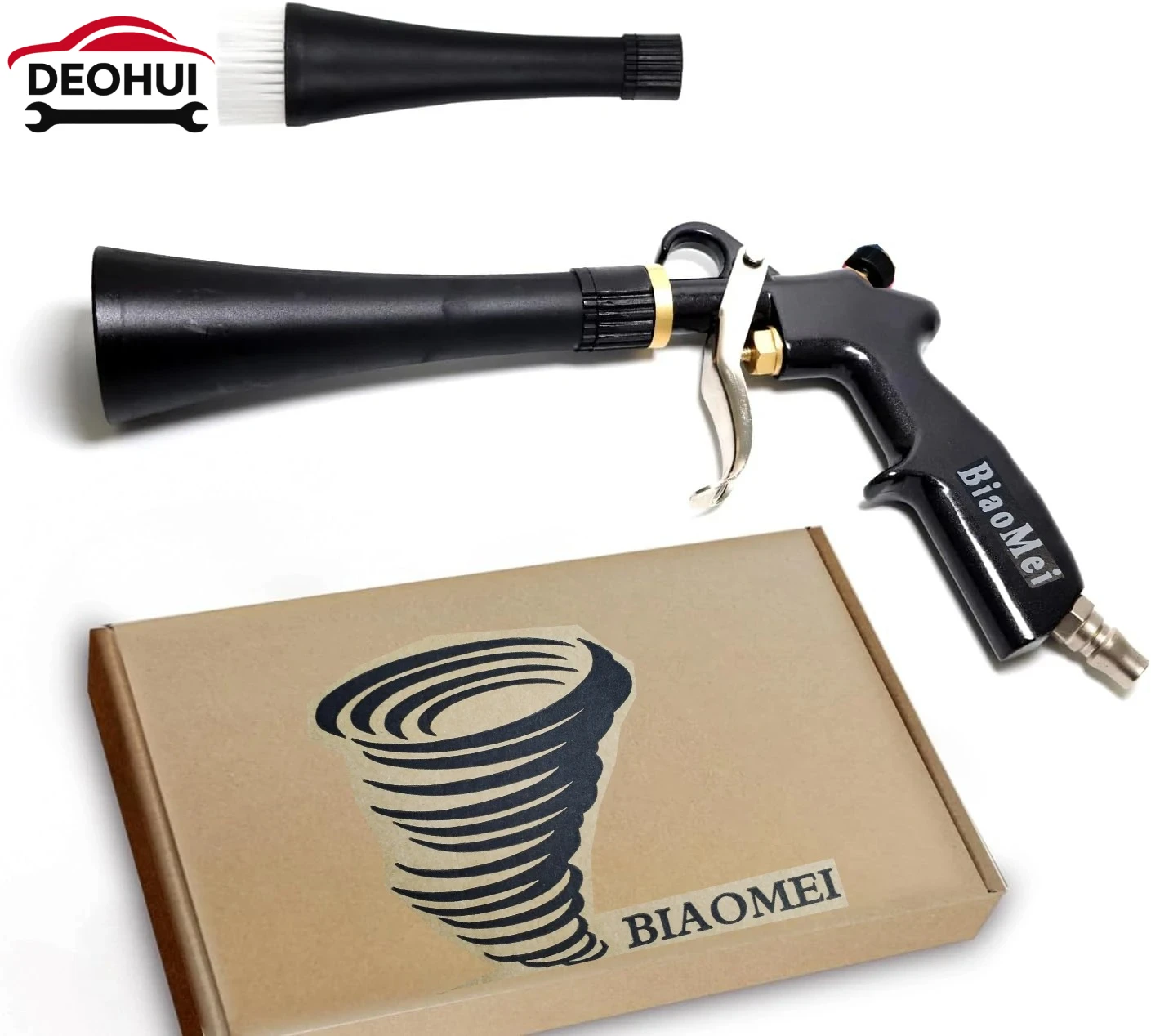 

Пистолет для сдувания пыли CSDOH, пневматический пистолет-торнадо для чистки салона автомобиля, инструмент для детейлинга автомобиля высокого давления с насадкой