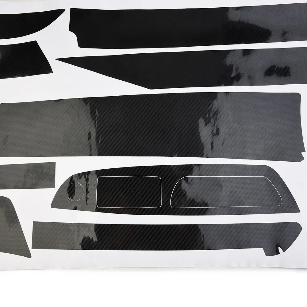 Car Interior Sticker Dash Trim Decorations Stickers Vinyl Decals Removable Black Carbon Fiber Pattern For BMW E70 2007-2013