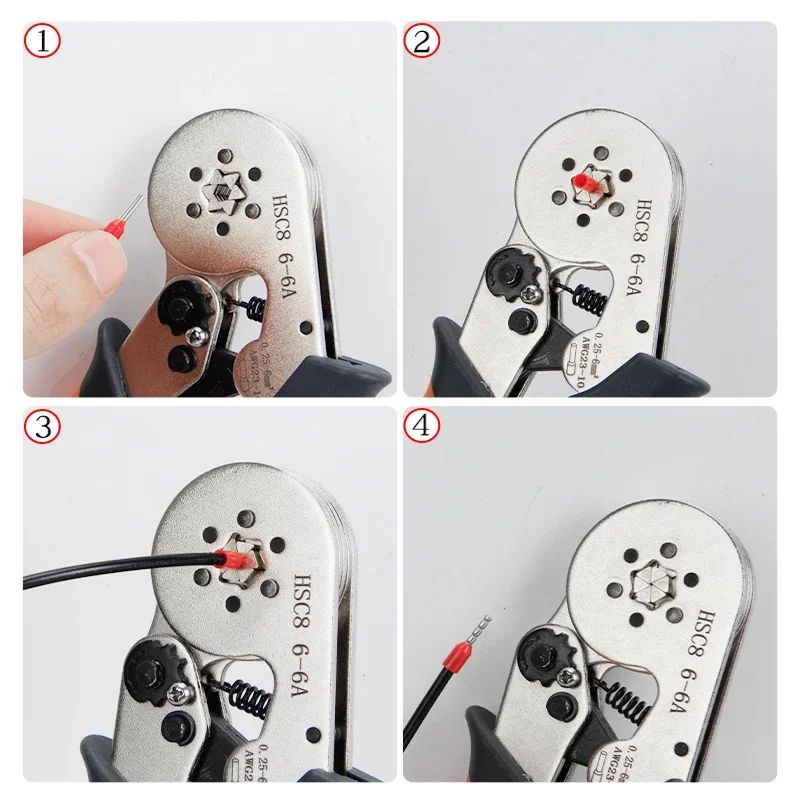 Tips Crimping Pliers HSC8 6-4/6-6 Press Pliers For Ferrule Sleeves Terminal Crimping Tools Wire Tube Terminals Crimper Repair
