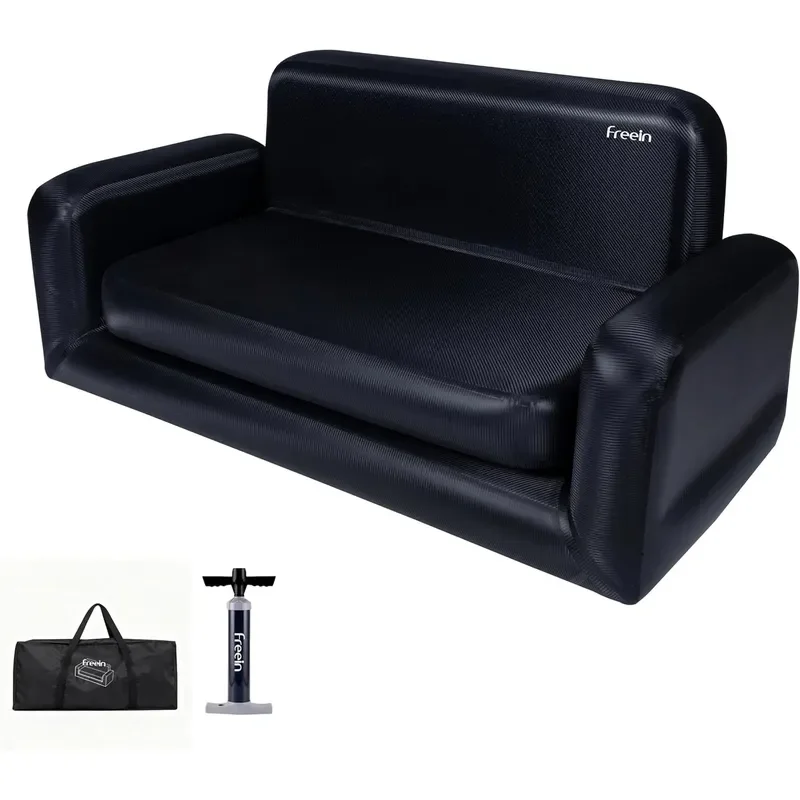 Double Inflatable Sofa 820LBS Heavy-Duty Capacity for Couples Families 7 PSI Drop-Stitch Couch with Real Bed Feel Technology