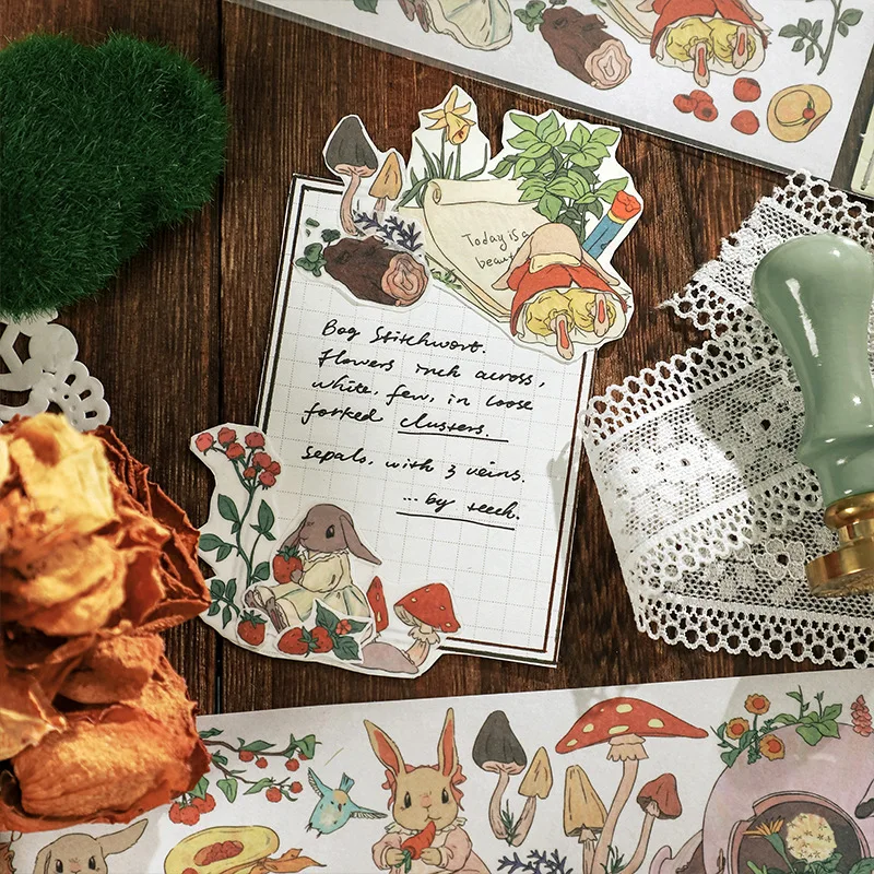 MOHAMM 1 Sheet Lovely Rabbit Stickers for DIY Photo Album Scenes Collage Crafts Notebook Diary Planner