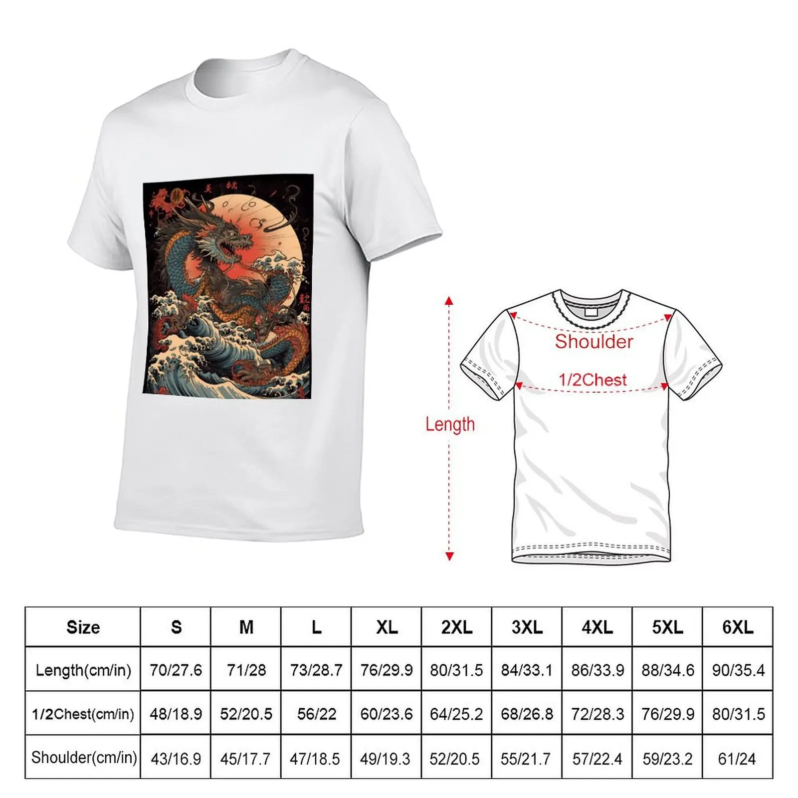 Dragon Wave: A Hokusai Manga Fusion T-Shirt Performance Dry Fit T-Shirt