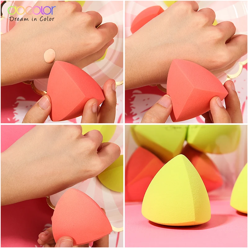 Docolor 4Pcs Makeup Sponge Cosmetic Puff Bulk Wholesale Beauty Egg Set Water Drop Puff Makeup Egg Super Soft Make Up Blender