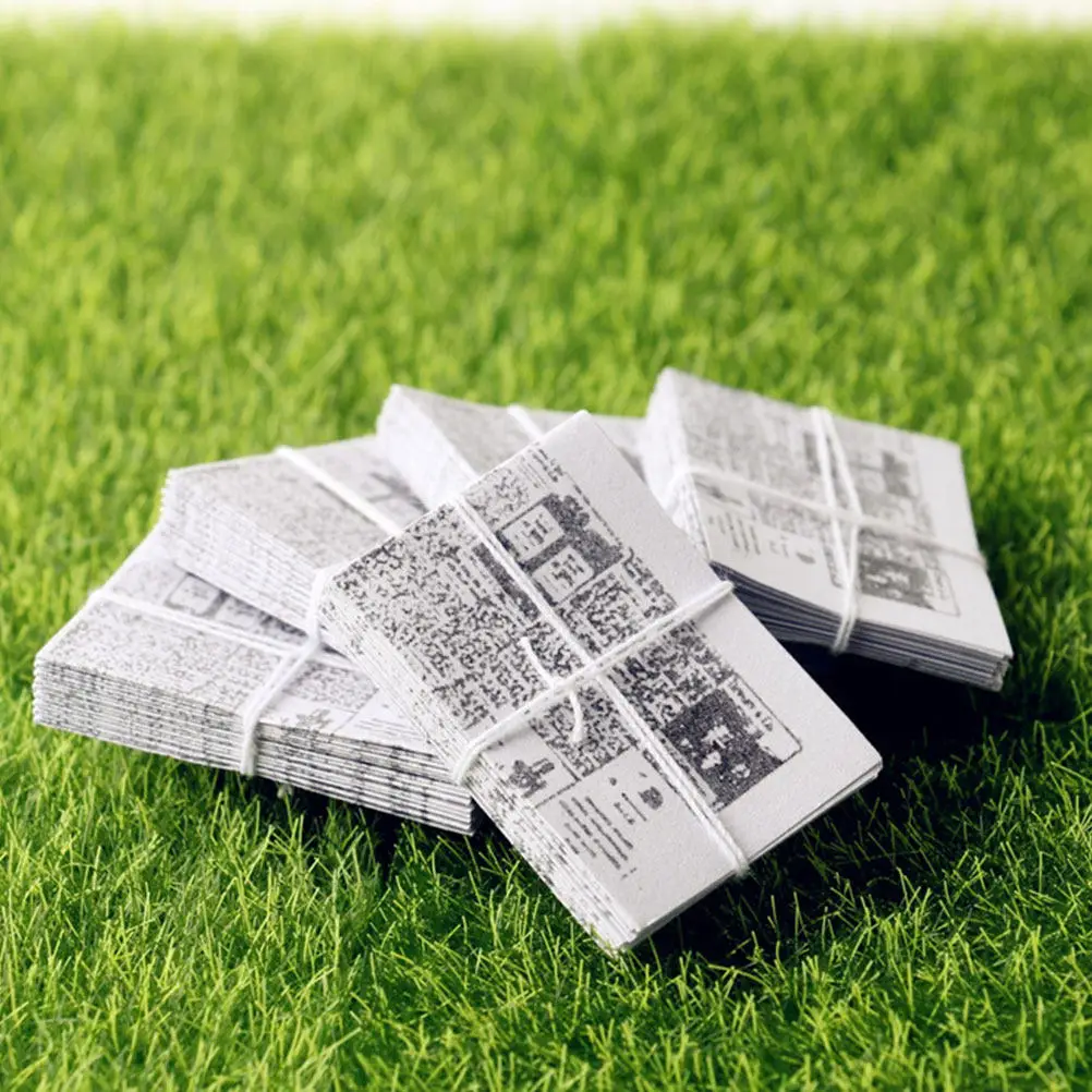 

2Pcs Mini Newspaper Bundle 1:12 Scale Handmade Paper Material for Kids Bookstore Micro World Layout Props Desktop Mini Newspaper