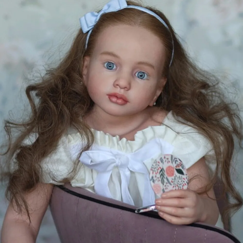 Painted Reborn Doll 42'' Toddler Part Fully Assembled Aloneka Rooted Hair