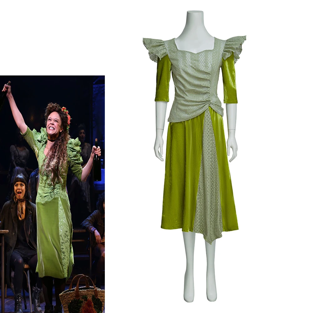 Musical Hadestown Cosplay Costume Adult Women Girls Green Skirt Suits Music Festival Theater Outfits Broadway Performance Dress