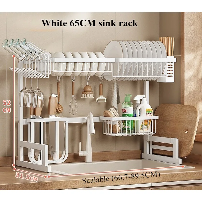 

Kitchen Sink Drain Rack Storage Rack Countertop Bowl and Plate Storage Multifunctional Dishwashing and Cutting Board Rack