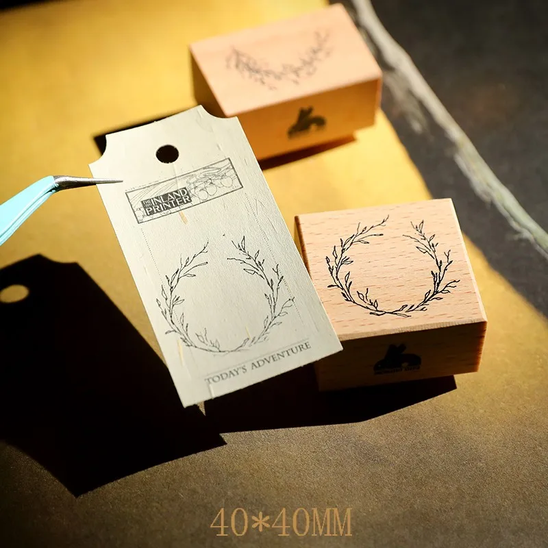 

Diy Stamps scarpbooking Vintage Plant Wood Craft - Salt Aesthetic Light Retro Versatile Beech Wood