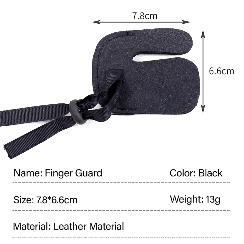 Black double-layer leather archery finger guard Archery gloves Compound bow anti-curved bow shooting protective gear