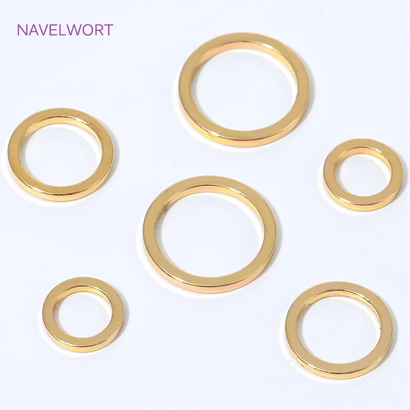 20/40 Stück 18K vergoldete runde, flache, geschlossene Ringe, Biegeringe, Verbindungsringe für Schmuck, DIY-Armband- und Halskettenherstellungszubehör – Detail 32