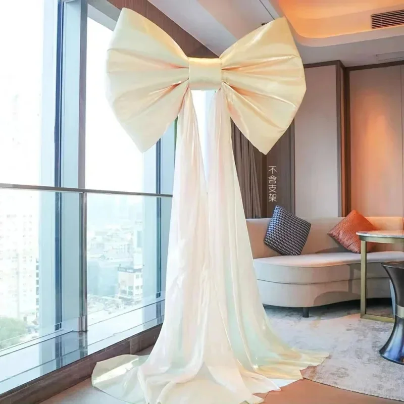 

Giant Pink Iridescent Bow Wall Backdrop Decor For Birthday Wedding Party Background Stage Setup Event Ribbon Decoration