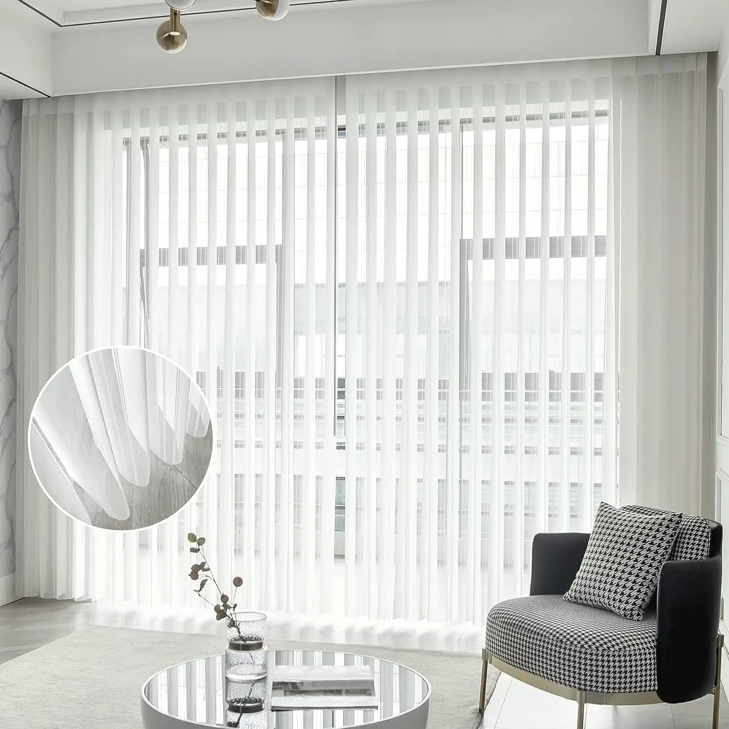 

ZSTARR Motorized Dream Blinds Vertical Sheer Shades with Remote Control Sheer Panels for Larger Window Sliding Door