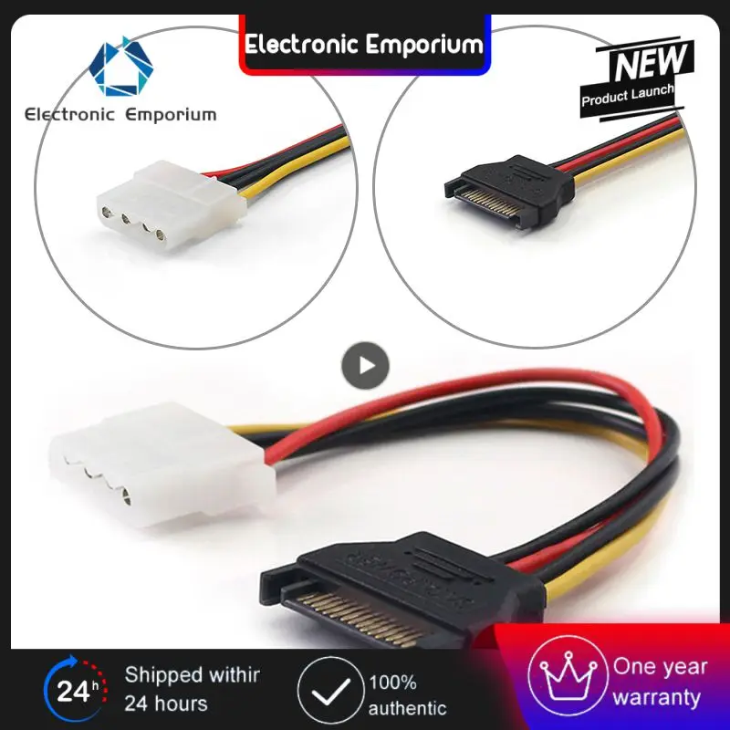 15-Pin Sata Male To Molex Ide 4-Pin Female Adapter Extension Power Cord For Computer Optical Drive Connection Power Cord