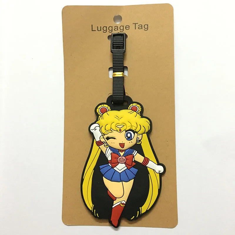 Anime Sailor Moon Tsukino Usagi Mizuno Ami Silicone Luggage Tag Luggage Decoration Key Buckle Ornaments Periphery Holiday Gifts view 3