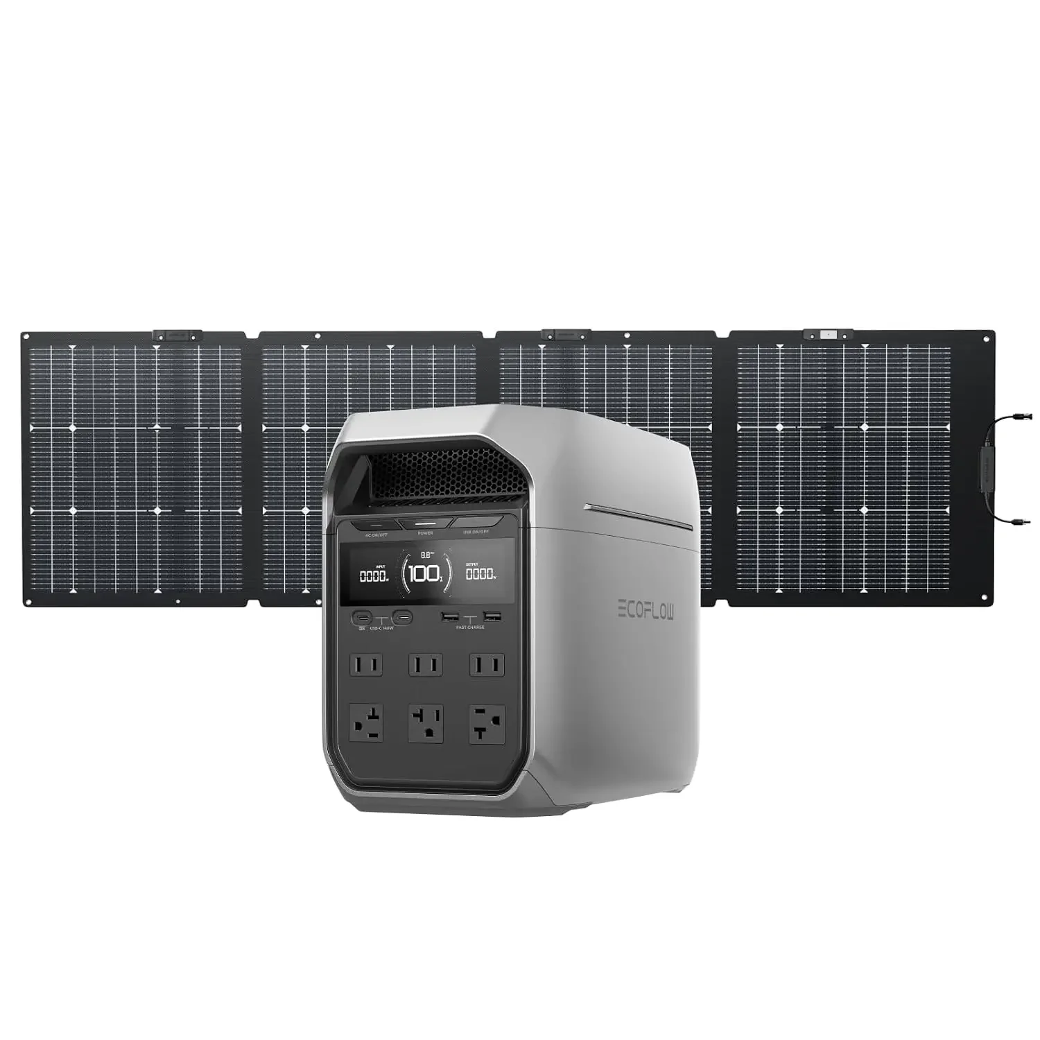 EF ECOFLOW Solar Generator DELTA 3 Plus with 220W Bifacial Panel, 1024Wh, Customized