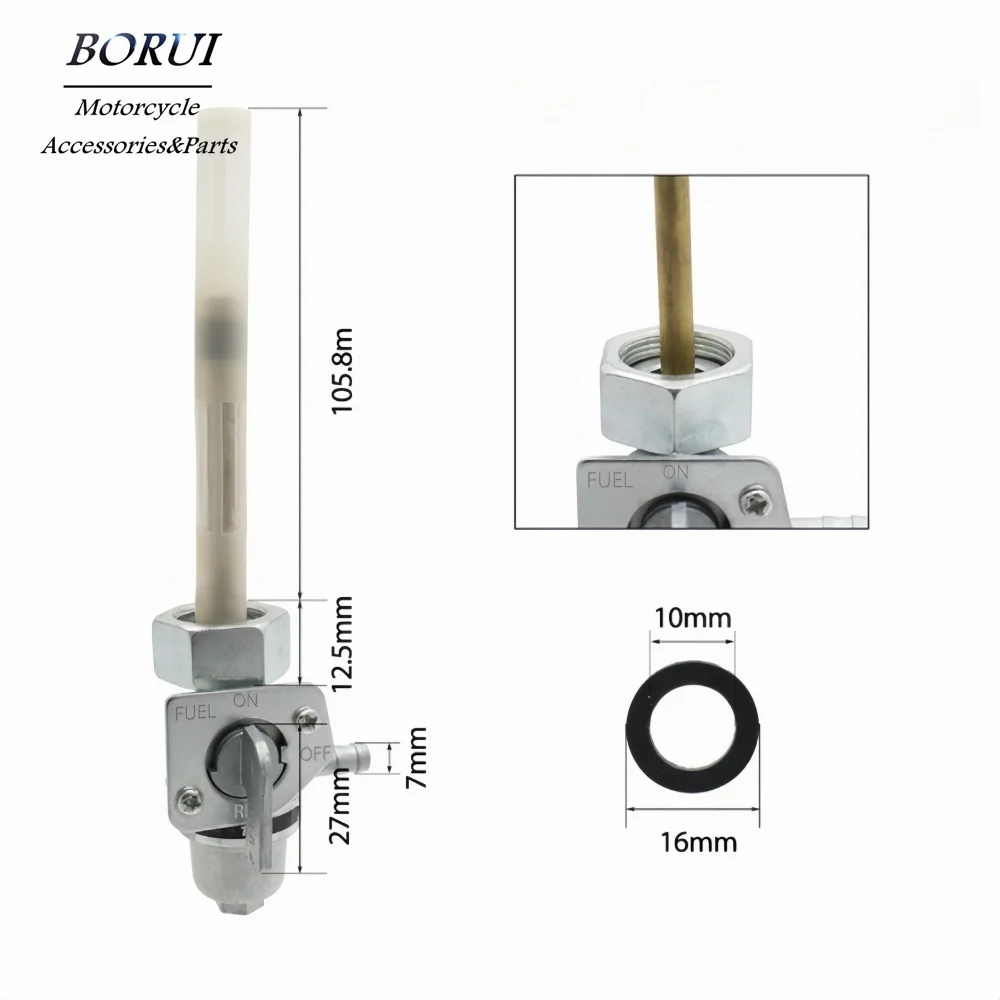 

Fuel Petcock Tank Cock Valve Switch for 16mm CB350K CL350K CB400 CM400 CB550 CB750