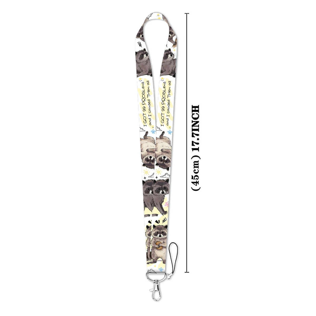 Cute Black Cat Lanyard Card Holder Cartoon Raccoon Neck Strap for Key ID Card Phone Straps Badge Holder Accessories Friends Gift