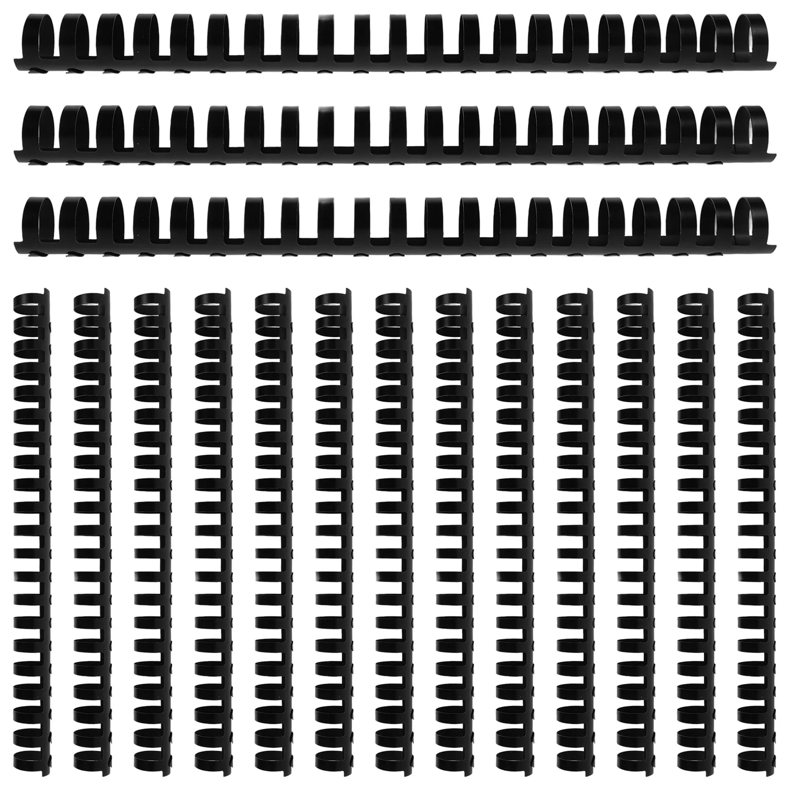 50 pz 21 anelli pettini di rilegatura in plastica nero 22mm professionale fogli sciolti libri anelli scrapbook foto clip raccoglitore di foglie