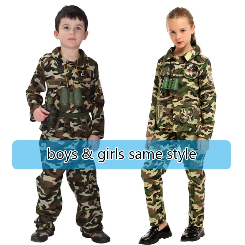 Umorden Boys Girls Special Forces Soldier Costume for Child Kids Army Military Camouflage Occupation Uniform Game Role Play