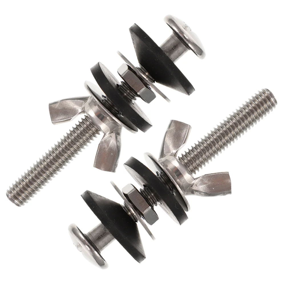 

2 Pcs Seat Toilet Tank Screw Bolts Cover Stainless Steel Mounting Closestool Fixing Screws