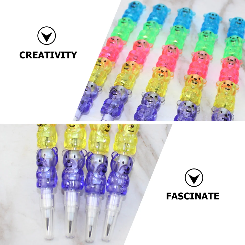 10 Pcs Children’s Toys Trim Pen Adorable Stacking Pencils Kids Birthday Party Favor Modeling Class Prizes for Student