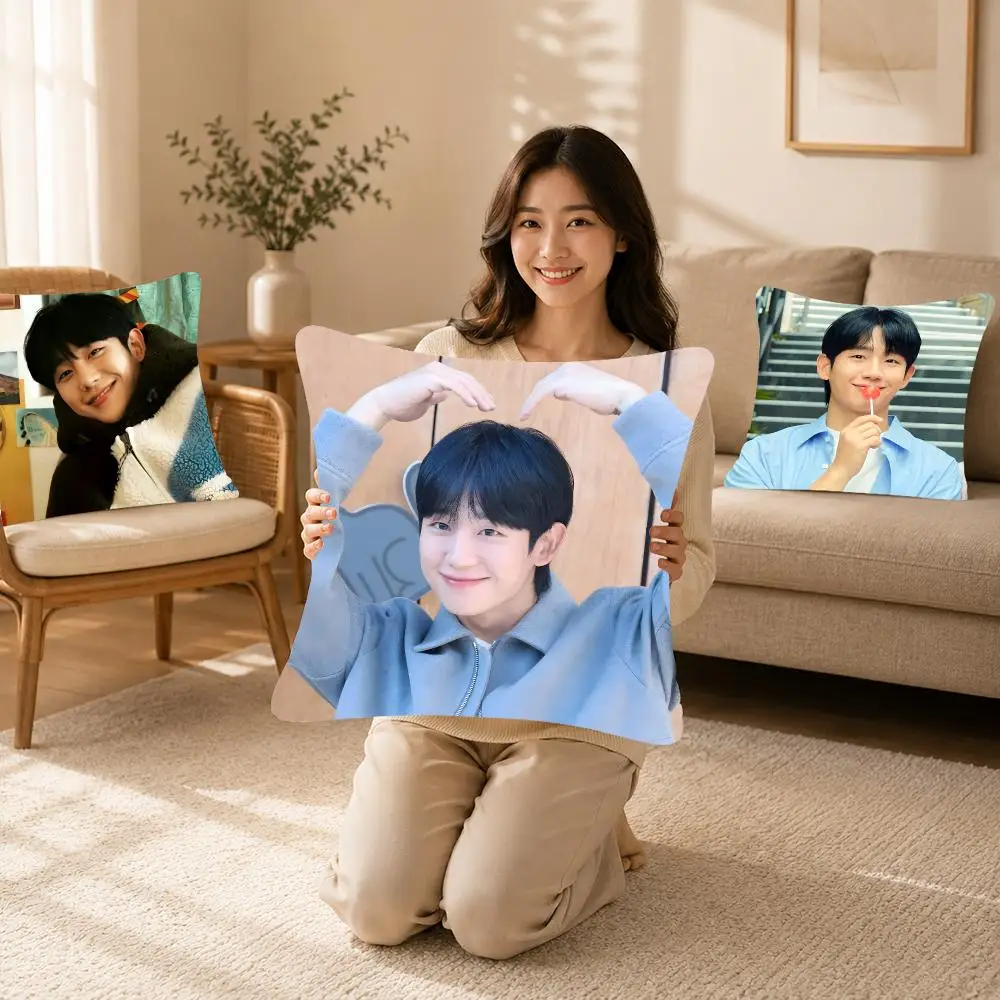 Gentle Celebrity J-Jung Hae-in Cushion Cover Bedroom bed reading backrest cushion Festive plush holiday Soft plush throw
