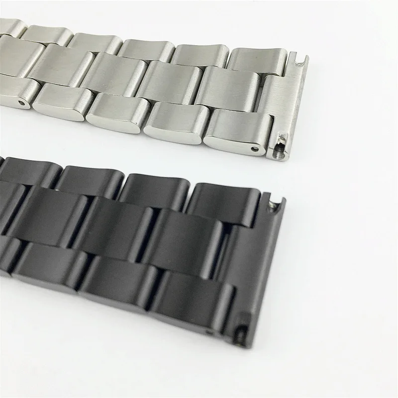 Tali jam tangan baja tahan karat padat tali Matte 18mm 20mm 22mm 24mm 26mm gelang Universal untuk Jam Seiko gelang sabuk