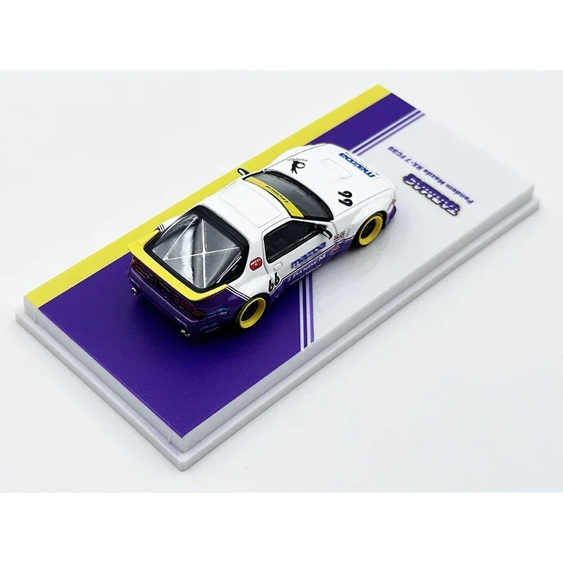 TW In Stock 1:64 RX7 FC3S Pandem White Purple Diecast Diorama Car Model Collection Toys  Tarmac Works